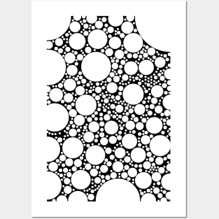 White and Black Bubbles Pattern Design Posters and Art
